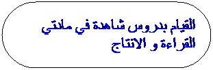 Organigramme&nbsp;: Terminaison: القيام بدروس شاهدة في مادتي القراءة و الانتاج
